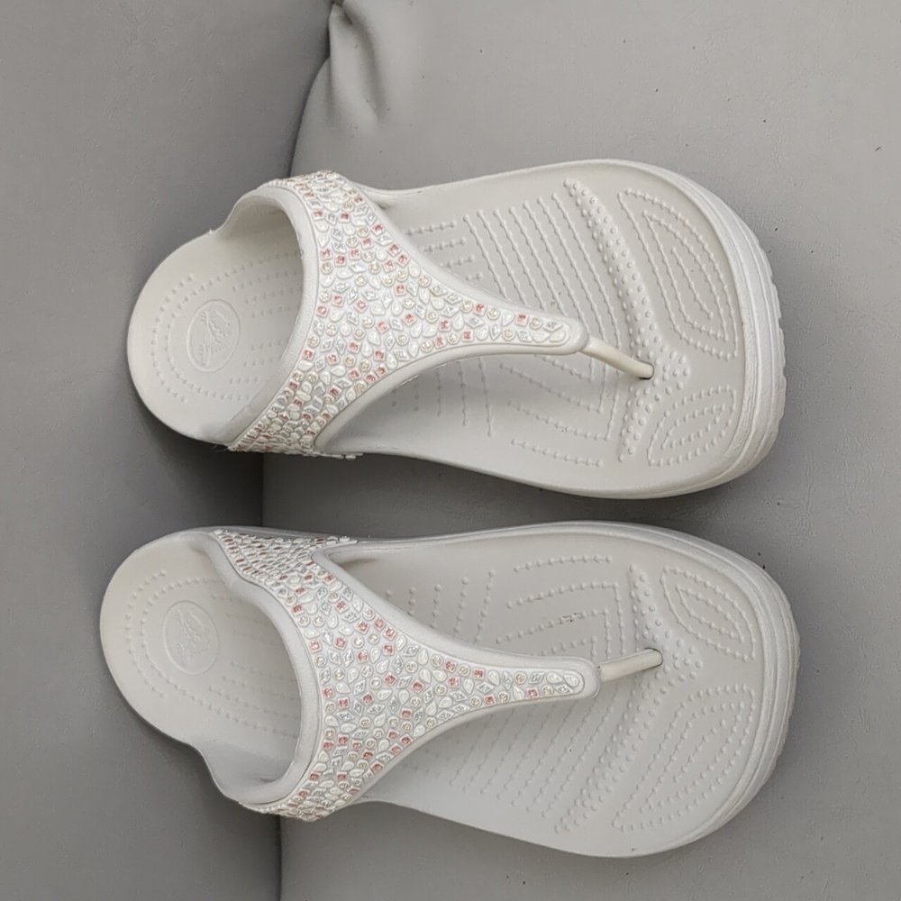 Crocs Embellished Wedge Sandals